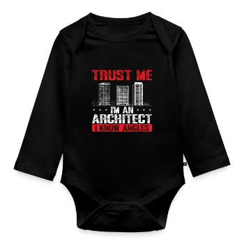 Architecte Architecture Cadeau Étudiant en architecture - Body Bébé bio manches longues - noir - Devant