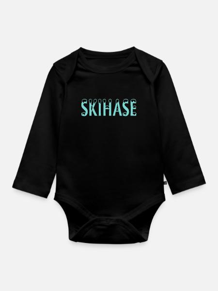Skihase Ski skihase - Baby Bio-Langarm-Body - Schwarz
