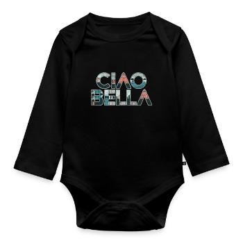 Ciao Bella - Body Bébé bio manches longues - noir - Devant