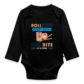 Sushi Japan Essen Sushi-Mahlzeit - Baby Bio-Langarm-Body - Schwarz - Vorne