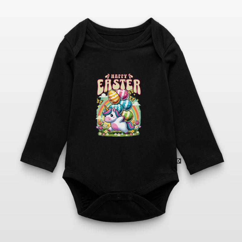 Easter Happy Easter Easter Bunny Easter Egg Spring Organic Longsleeve Baby Bodysuit