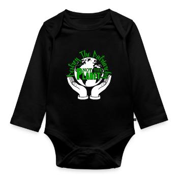 Earth Day Don't Destroy The Planet Earth - Organic Longsleeve Baby Bodysuit - black - Front