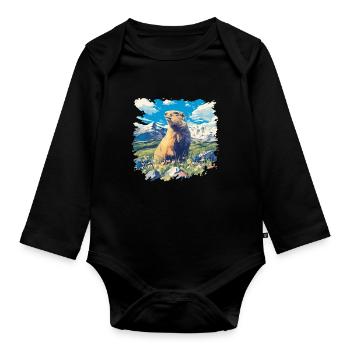 Murmeltiere Murmeltier - Baby Bio-Langarm-Body - Schwarz - Vorne
