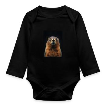 Murmeltiere Murmeltier - Baby Bio-Langarm-Body - Schwarz - Vorne