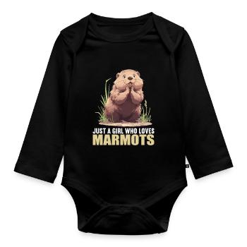 Murmeltiere Murmeltier - Baby Bio-Langarm-Body - Schwarz - Vorne