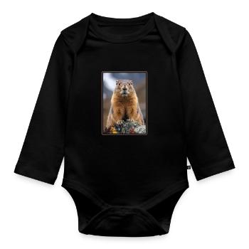 Murmeltiere Murmeltier - Baby Bio-Langarm-Body - Schwarz - Vorne