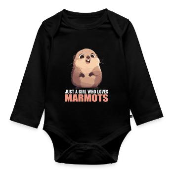 Murmeltiere Murmeltier - Baby Bio-Langarm-Body - Schwarz - Vorne