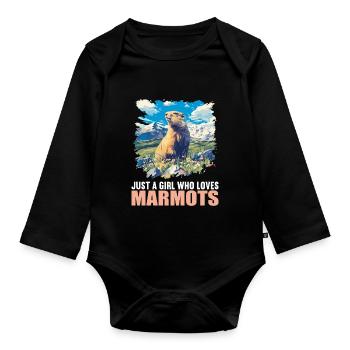 Murmeltiere Murmeltier - Baby Bio-Langarm-Body - Schwarz - Vorne