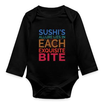 Sushi Japan Essen Sushi-Mahlzeit - Baby Bio-Langarm-Body - Schwarz - Vorne