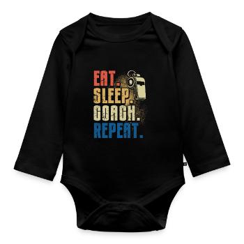 Trainer Geschenke Coach Geschenkidee - Baby Bio-Langarm-Body - Schwarz - Vorne