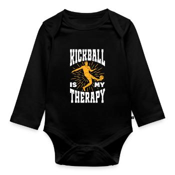 Le kickball est mon capitaine d’équipe de thérapie Kick ball - Body Bébé bio manches longues - noir - Devant