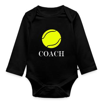 Tennis Coach - Organic Longsleeve Baby Bodysuit - black - Front