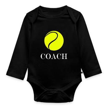 Tennis Coach - Organic Longsleeve Baby Bodysuit - black - Front