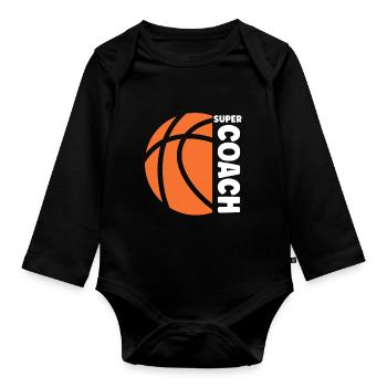 Coach de Basketball - Organic Longsleeve Baby Bodysuit - black - Front