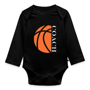 Coach de Basketball - Organic Longsleeve Baby Bodysuit - black - Front