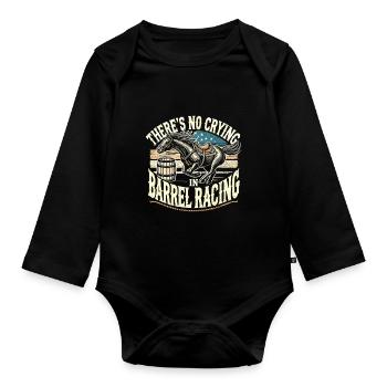 Beim Tonnenrennen wird nicht geweint - Baby Bio-Langarm-Body - Schwarz - Vorne