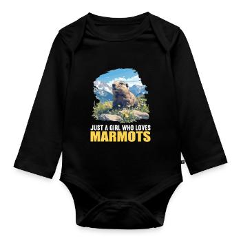 Murmeltiere Murmeltier - Baby Bio-Langarm-Body - Schwarz - Vorne