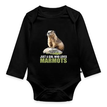 Murmeltiere Murmeltier - Baby Bio-Langarm-Body - Schwarz - Vorne