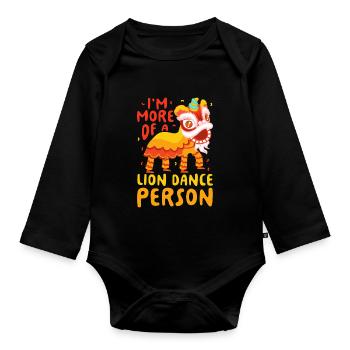 Je suis plutôt une personne de danse du lion danseuse de dragon - Body Bébé bio manches longues - noir - Devant