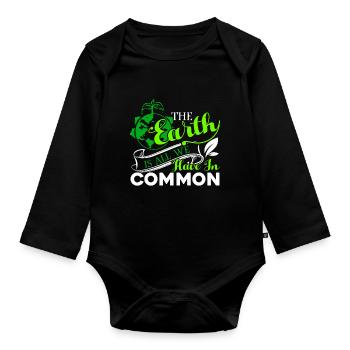 Earth Day The Earth Is All We Have - Organic Longsleeve Baby Bodysuit - black - Front