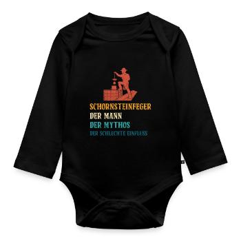 Schornsteinfeger Herren - Baby Bio-Langarm-Body - Schwarz - Vorne