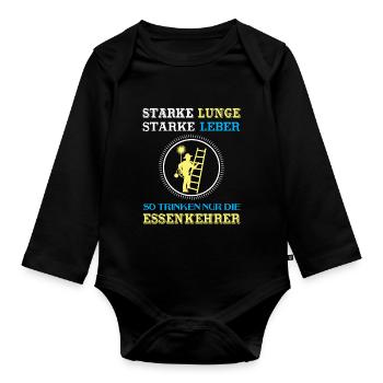 Schornsteinfeger Herren - Baby Bio-Langarm-Body - Schwarz - Vorne