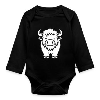 Buffalo - Organic Longsleeve Baby Bodysuit - black - Front