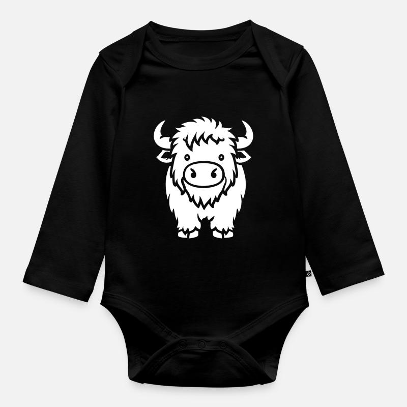 Büffel - Baby Bio-Langarm-Body - Schwarz