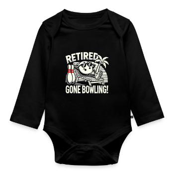 Bowling im Ruhestand - Baby Bio-Langarm-Body - Schwarz - Vorne