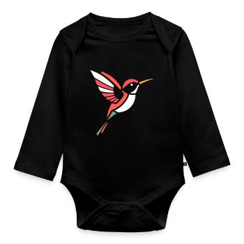 Colibri - Body Bébé bio manches longues - noir - Devant