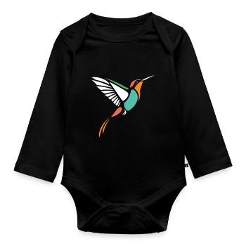 Colibri - Body Bébé bio manches longues - noir - Devant