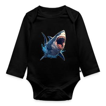 Great White Sharks Great White Shark - Organic Longsleeve Baby Bodysuit - black - Front
