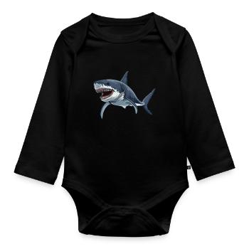 Great White Sharks Great White Shark - Organic Longsleeve Baby Bodysuit - black - Front