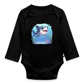 Great White Sharks Great White Shark - Organic Longsleeve Baby Bodysuit - black - Front