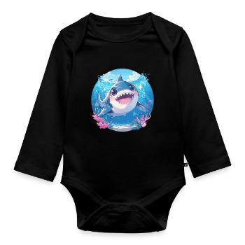Great White Sharks Great White Shark - Organic Longsleeve Baby Bodysuit - black - Front