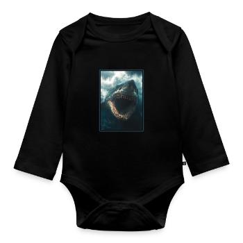 Great White Sharks Great White Shark - Organic Longsleeve Baby Bodysuit - black - Front