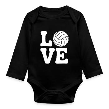 volley-ball dire drôle de cadeau de volley-ball - Body Bébé bio manches longues - noir - Devant