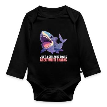 Great White Sharks Great White Shark - Organic Longsleeve Baby Bodysuit - black - Front