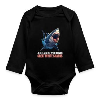 Great White Sharks Great White Shark - Organic Longsleeve Baby Bodysuit - black - Front