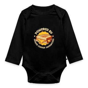 Powered by Grilled Cheese Sandwich - Baby Bio-Langarm-Body - Schwarz - Vorne