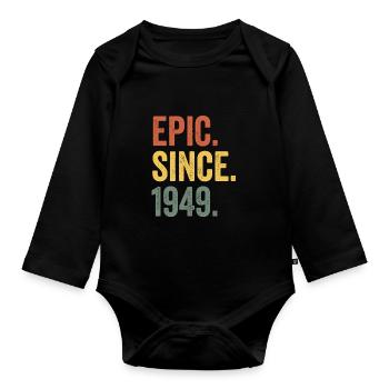 Épique Depuis 1949 Année de naissance Anniversaire - Body Bébé bio manches longues - noir - Devant