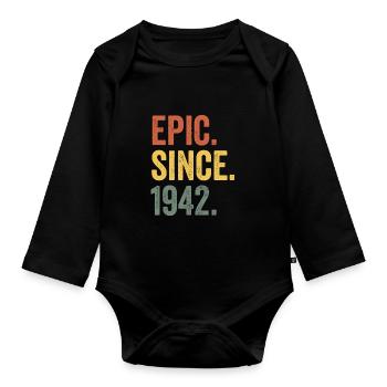 Épique Depuis 1942 Année de naissance Anniversaire - Body Bébé bio manches longues - noir - Devant