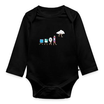 Programmeur, Codage informatique, Développeur de logiciels - Body Bébé bio manches longues - noir - Devant