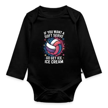volley-ball dire drôle de cadeau de volley-ball - Body Bébé bio manches longues - noir - Devant