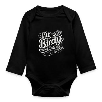 Sprich mit mir, Birdy - Baby Bio-Langarm-Body - Schwarz - Vorne