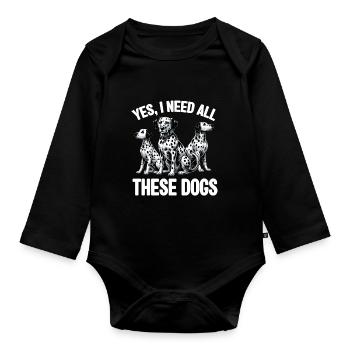 Dalmatiner Hunde Liebhaber Hundebesitzer - Baby Bio-Langarm-Body - Schwarz - Vorne