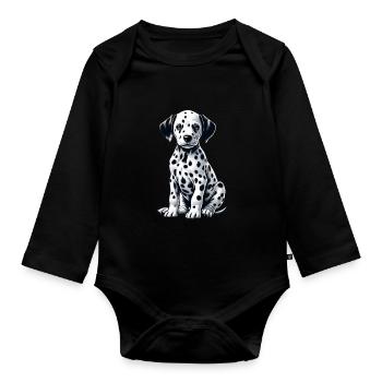 Dalmatiner Hunde Liebhaber Hundebesitzer - Baby Bio-Langarm-Body - Schwarz - Vorne