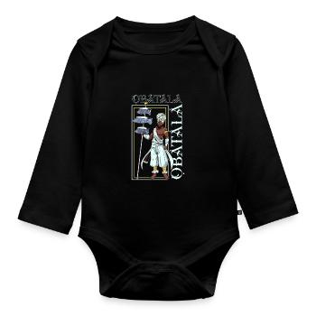 Yoruba God - Obatala - Organic Longsleeve Baby Bodysuit - black - Front