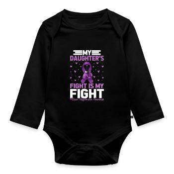 Proud Mom Of A Chiari Malformation Purple ACM - Organic Longsleeve Baby Bodysuit - black - Front