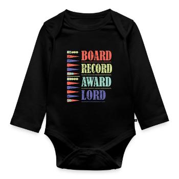 Backgammon Spiel - Baby Bio-Langarm-Body - Schwarz - Vorne